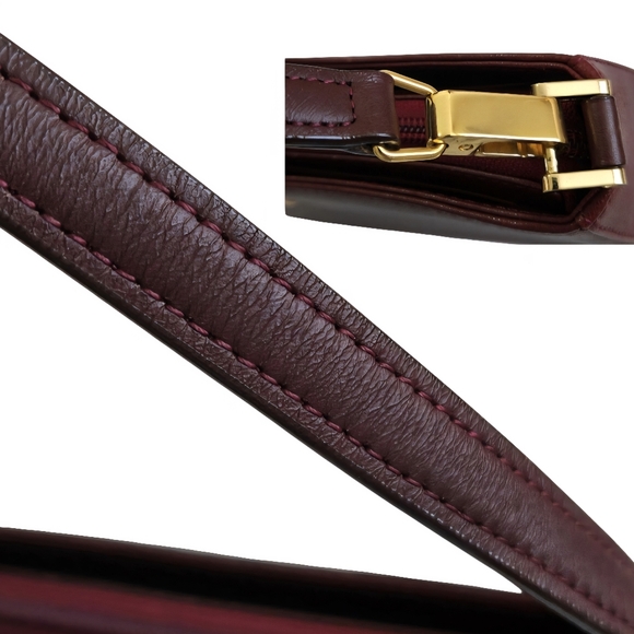 Burberry Leather Baguette Bag In Burgandy-COA Included-EUC - Picture 7 of 16